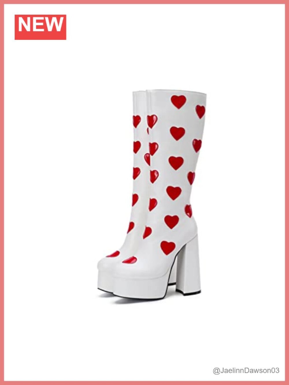 Women's Knee-High Platform Block Heel Boots Pu Leather Large Size